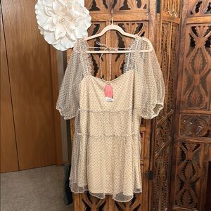 ARULA Cream Polka Dot Mini Dress